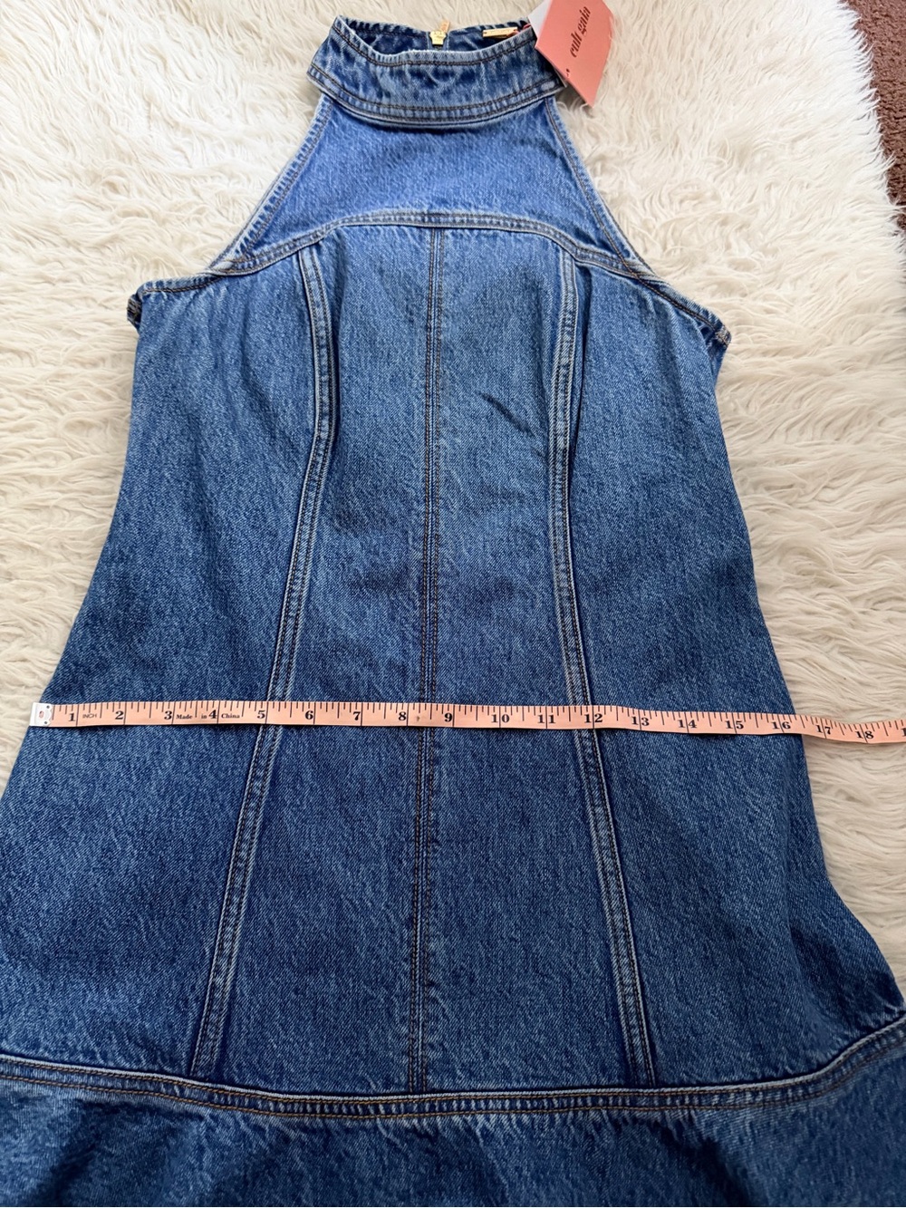 Cult Gaia Neroli Dress - Medium Wash Blue Denim - Picture 9 of 10